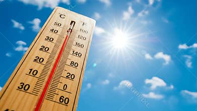 Thermometer in Sunny Sky