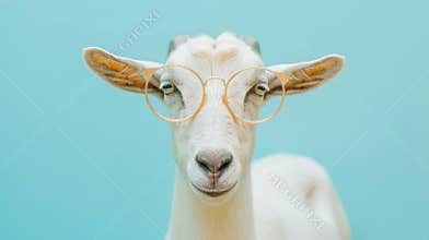 The Goat Wearing Glasses.AI generated image
