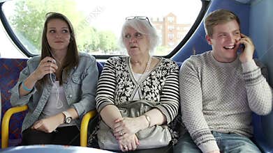 Woman Disturbed By Young Passengers On Bus Journey