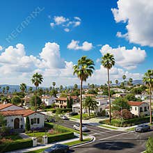 An AI generated image of Los Angeles suburbs skyline