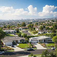 An AI generated image of Los Angeles suburbs skyline