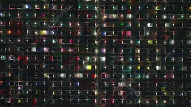 Aerial view of colorful tents of global Muslims congregation in Tongi, Dhaka, Bangladesh.