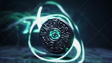 Mysterious mayan artifact releasing energy and light