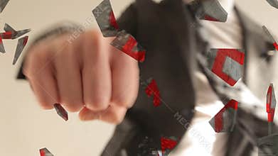 Business man overcomes his fear