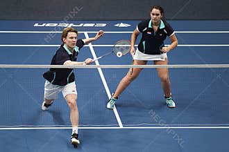 Badminton players Robin Tabeling and Mayke Halkema