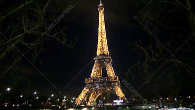 Eiffel tower illuminated in Paris