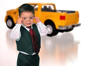 Adorable Boy in Suit (Car Salesman)