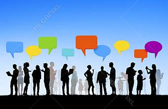 Group Of Multi-Ethnic People Social Networking
