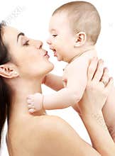 Happy mother with baby