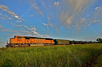 BNSF Freight Train in the Prairie