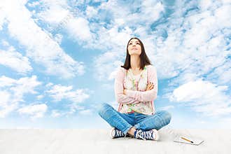 Young Woman thinking inspiration, Artist Creativity