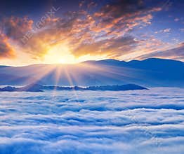 Sunrise over the sea of fog