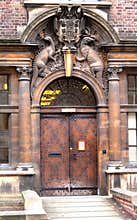 Cambridge University Door with Coat of Arms