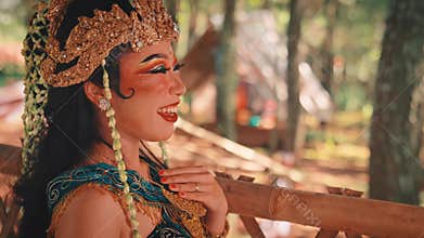 Close-up of a Beautiful, Laughing Javanese Dancer
