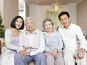 Happy asian family
