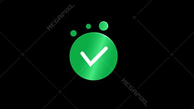 Green Circle with White Tick Animation Success Confirmation Video Loop on Black Background animation video