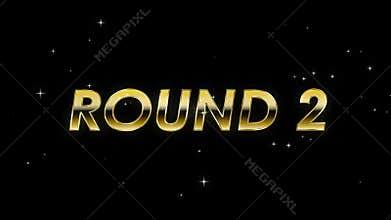 Round 1,2,3,4,5,6,7,8,9,10 animated text writing entry and exit of boxing fight matches, sports fighters, gold themes and other