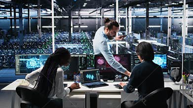 Data center manager coordinates programmers fixing critical error while using AI
