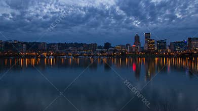 Portland Oregon Skyline at Blue Hour 1080p