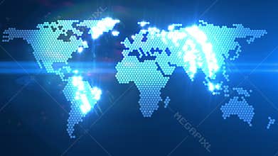 Digital world map animation