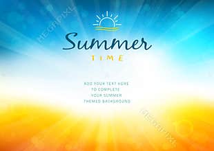 Summer time background with text - illustration