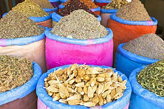 Spices at the market of Marrakesh, Morocco