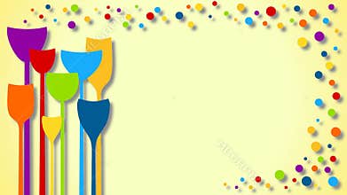Loopable party drinks with bubbles animation