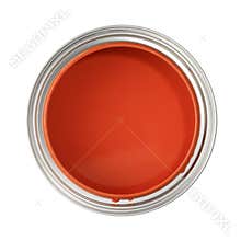 Can filled with red paint