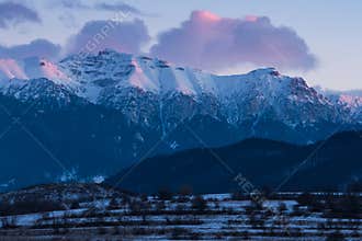 Winter Panorama of the Bucegi Mountains (Romania)