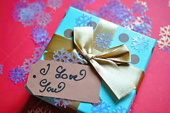 close up valentines day present background