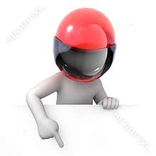 Racer points finger down