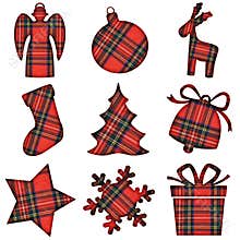 Christmas tartan icons