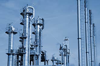 Oil and gas refinery close-up