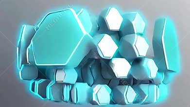 Abstract blue gray background with dynamic circular lines with glare.