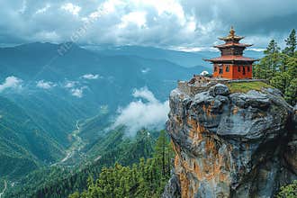 Taktsang, the famous landscape wonder of the Bhutan Tiger Nest Monastery