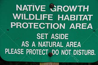 Native Growth Wildlife Habitat Protection Area Sign