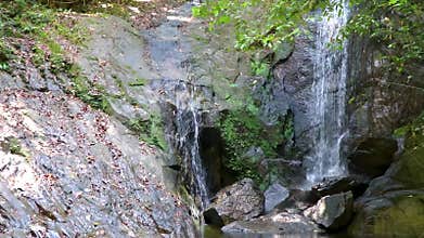 Ton Chongfa Waterfall in tropical jungle nature Khao Lak Thailand
