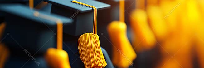 Copy space young people wear gown, cap happy on graduation day. Graduation gown white background, graduation tassel diploma degree