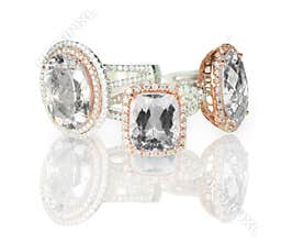 Large cushion cut modern diamond halo engagement wedding rings grouping
