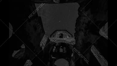 Stars from inside of Red Church in Cappadocia, Nevsehir City, Turkiye