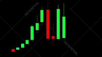 candlestick market animation black screen 4k