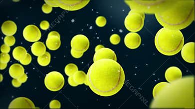 Tennis balls background, stock footage
