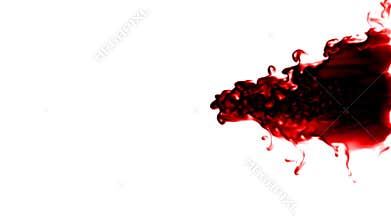 Thick blood flow against white, stock footage