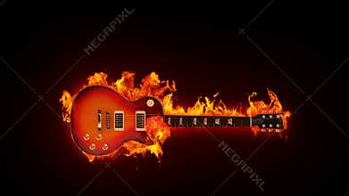 Burning guitar