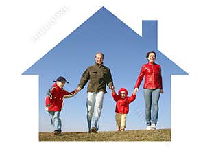 Family in dream house