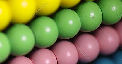 colorful wooden beads on abacus for children's play