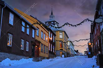 The street in the Norwegian town Roeros