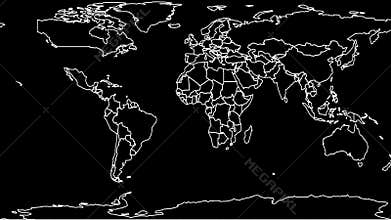 Political Map of the World, drawing and coloring individual countries, stock footage