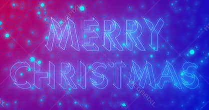 Neon color Merry Christmas text animation with neon color snow.
