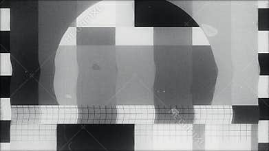 TV Test starting transmission, Black and White, stock footage